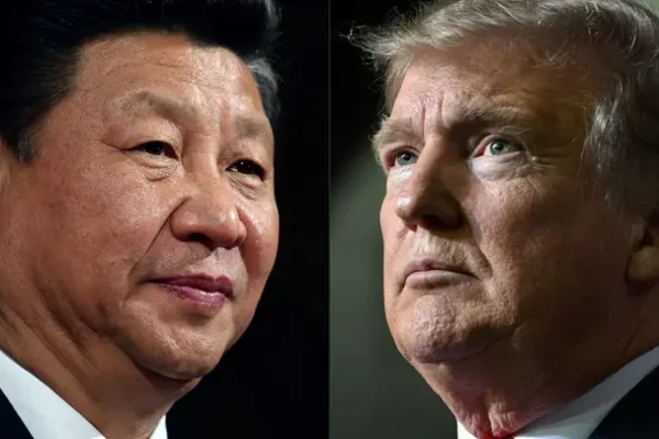 (COMBO) This combination of pictures created on May 14, 2020 shows recent portraits of China's President Xi Jinping (L) and US President Donald Trump. (Photos by Dan Kitwood and Nicholas Kamm / various sources / AFP) (Photo by DAN KITWOOD,NICHOLAS KAMM/AFP via Getty Images) (Getty Images)