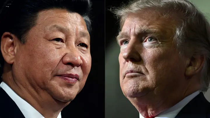 (COMBO) This combination of pictures created on May 14, 2020 shows recent portraits of China's President Xi Jinping (L) and US President Donald Trump. (Photos by Dan Kitwood and Nicholas Kamm / various sources / AFP) (Photo by DAN KITWOOD,NICHOLAS KAMM/AFP via Getty Images) (Getty Images)